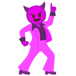 smiling face with horns and mirror ball