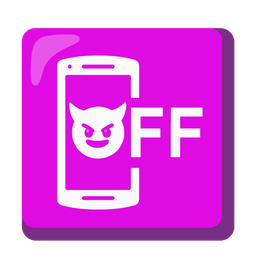 smiling face with horns and mobile phone off