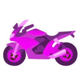 smiling face with horns and motorcycle