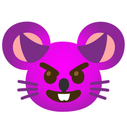 smiling face with horns and mouse face