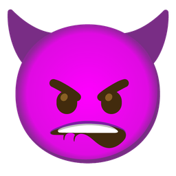 smiling face with horns and mouth