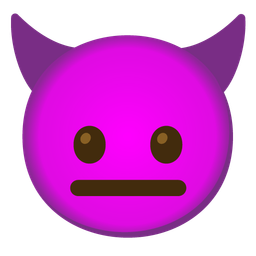 smiling face with horns and neutral face