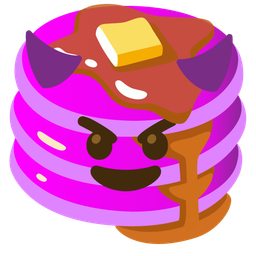 smiling face with horns and pancakes