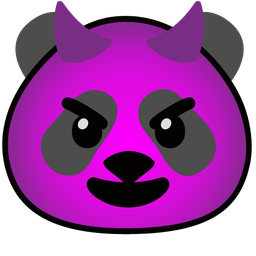 smiling face with horns and panda