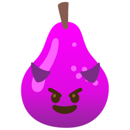 smiling face with horns and pear