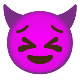 smiling face with horns and persevering face