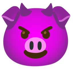smiling face with horns and pig face