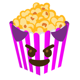 smiling face with horns and popcorn