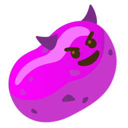 smiling face with horns and potato