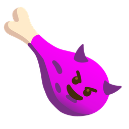 smiling face with horns and poultry leg