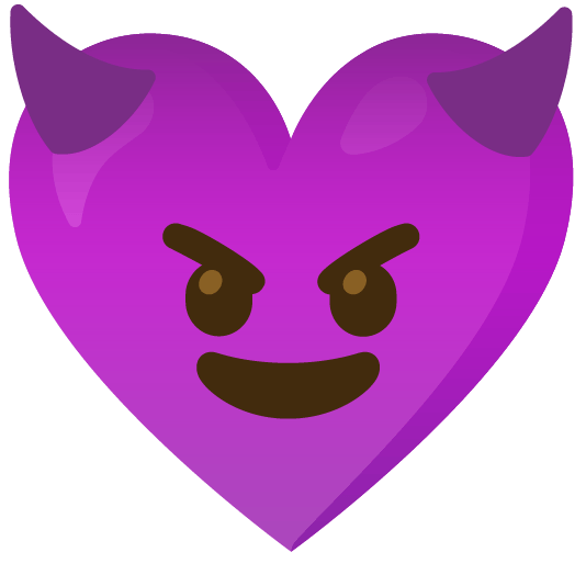 Smiling face with horns and Purple heart