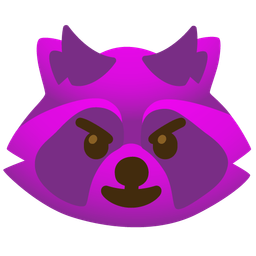 smiling face with horns and raccoon