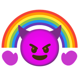 smiling face with horns and rainbow