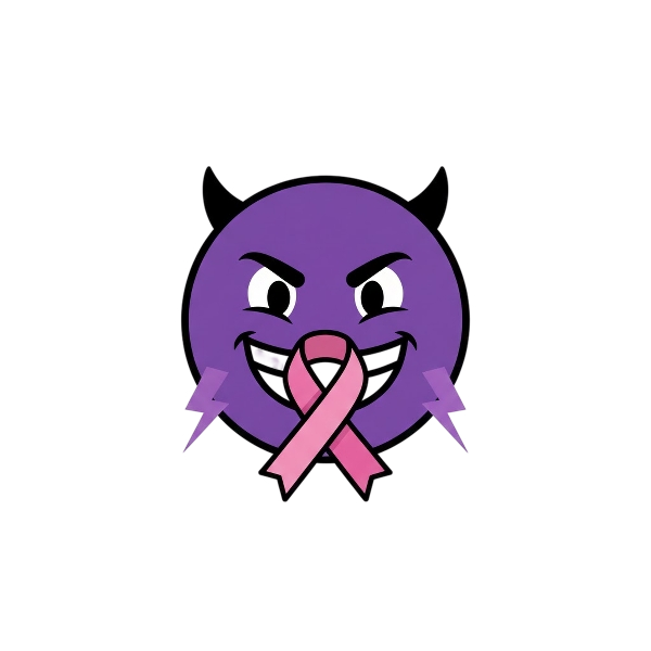 Smiling face with horns and Reminder ribbon