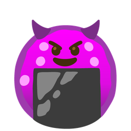 smiling face with horns and rice cracker