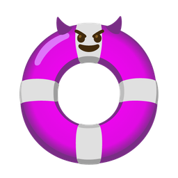 smiling face with horns and ring buoy