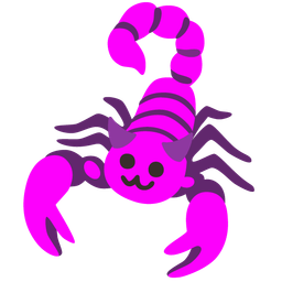 smiling face with horns and scorpion