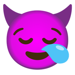 smiling face with horns and sleepy face