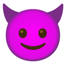 Smiling face with horns and Slightly smiling face