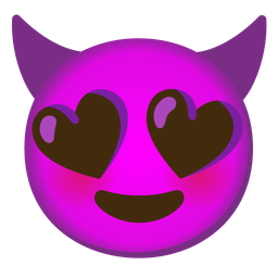 Smiling face with horns and Smiling face with heart-eyes