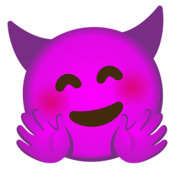 Smiling face with horns and Smiling face with open hands