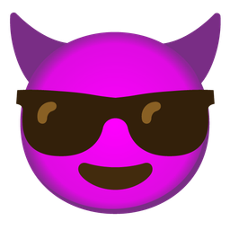 smiling face with horns and smiling face with sunglasses