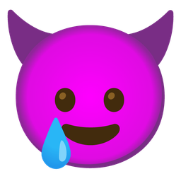 Smiling face with horns and Smiling face with tear