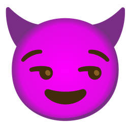 smiling face with horns and smirking face