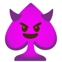 smiling face with horns and spade suit