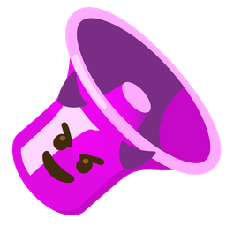 smiling face with horns and speaker low volume