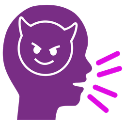 smiling face with horns and speaking head