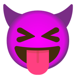 Smiling face with horns and Squinting face with tongue