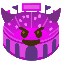 smiling face with horns and stadium