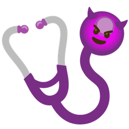 smiling face with horns and stethoscope