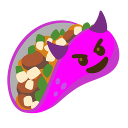 smiling face with horns and taco