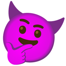 smiling face with horns and thinking face