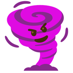 smiling face with horns and tornado