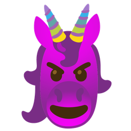 smiling face with horns and unicorn