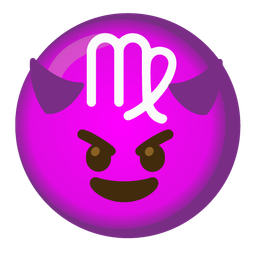 smiling face with horns and Virgo