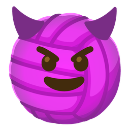 smiling face with horns and volleyball
