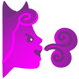 smiling face with horns and wind face