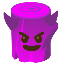 smiling face with horns and wood