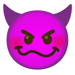 smiling face with horns and woozy face