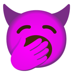 smiling face with horns and yawning face