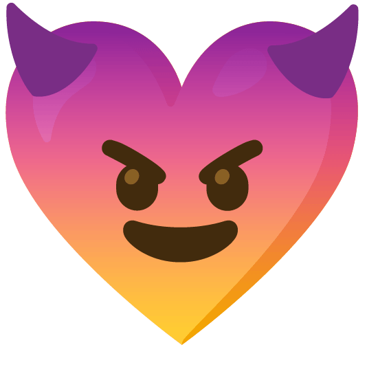Smiling face with horns and Yellow heart