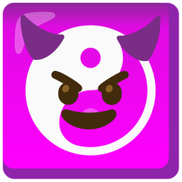 smiling face with horns and yin yang