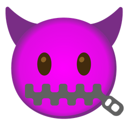 smiling face with horns and zipper-mouth face