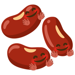 smiling face with open hands and beans