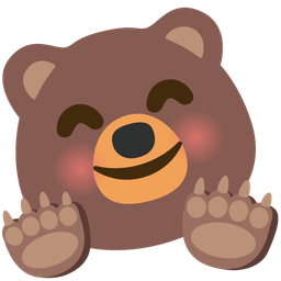 smiling face with open hands and bear