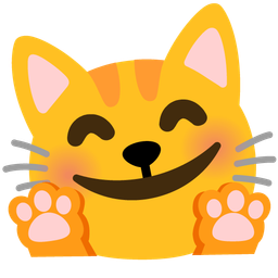 smiling face with open hands and cat face